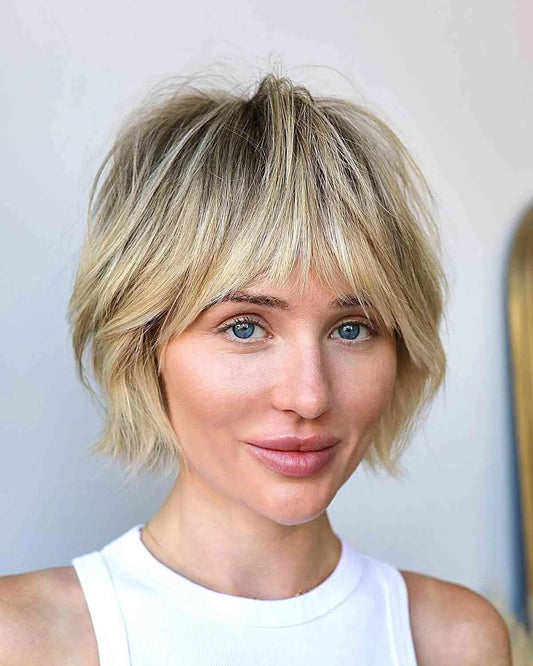 Bixie haircut, a blend of bob and pixie